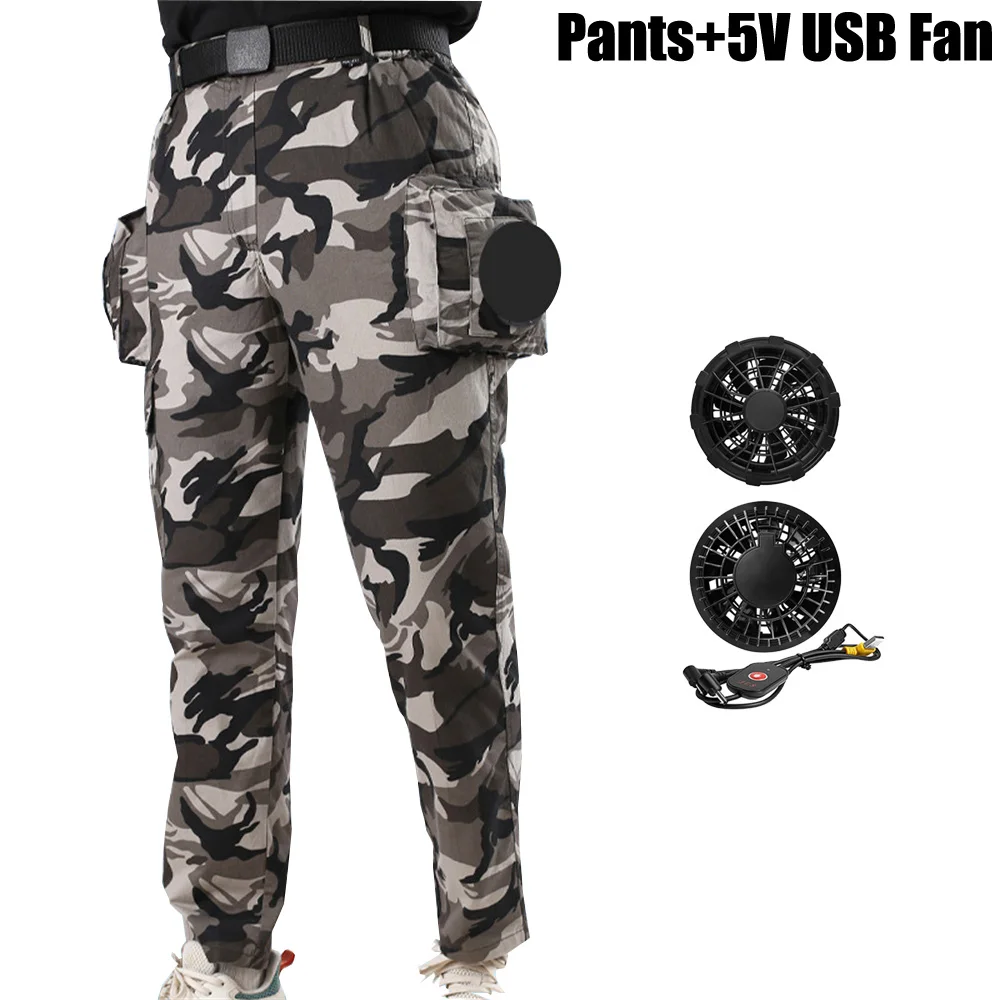 Cooling Fan Clothes for Summer - Portable Air Conditioning Pants with USB Fan