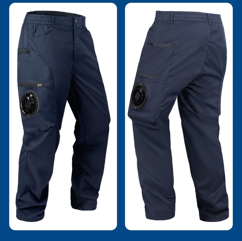 Summer Fan Pants Men Smart Air Conditioning Cooling Cargo Pants Hot Weather Heatstroke Prevention Refrigeration Worker Trousers