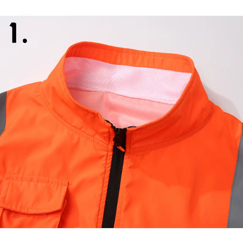 Cooling Vest with Fan Air Conditioned Clothing Sleeveless Cooling Jacket Outdoor Working Reflective Vest Custom Logo