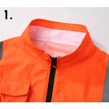 Cooling Vest with Fan Air Conditioned Clothing Sleeveless Cooling Jacket Outdoor Working Reflective Vest Custom Logo