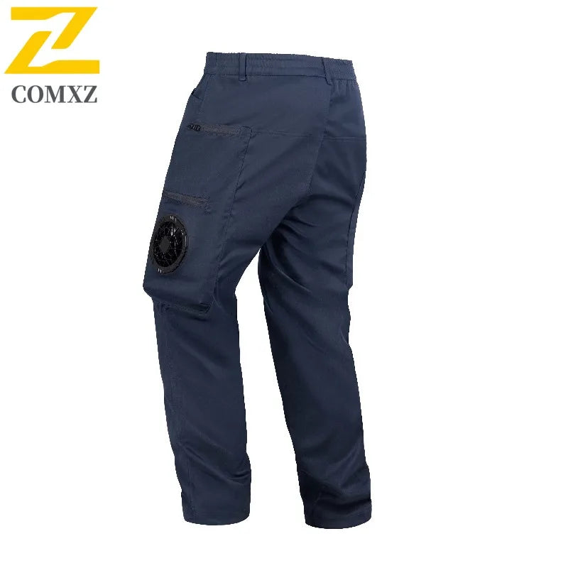 Summer Fan Pants Men Smart Air Conditioning Cooling Cargo Pants Hot Weather Heatstroke Prevention Refrigeration Worker Trousers