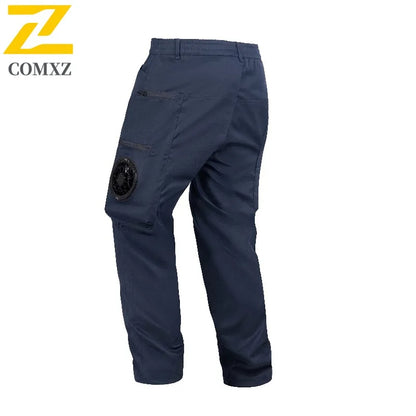 Summer Fan Pants Men Smart Air Conditioning Cooling Cargo Pants Hot Weather Heatstroke Prevention Refrigeration Worker Trousers