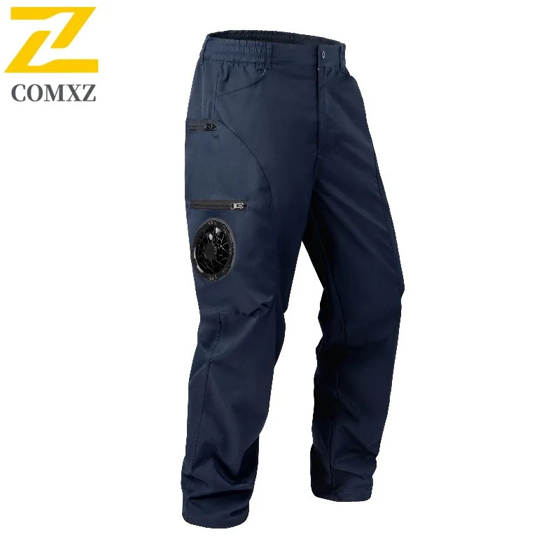 Summer Fan Pants Men Smart Air Conditioning Cooling Cargo Pants Hot Weather Heatstroke Prevention Refrigeration Worker Trousers