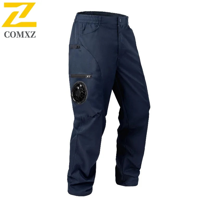 Summer Fan Pants Men Smart Air Conditioning Cooling Cargo Pants Hot Weather Heatstroke Prevention Refrigeration Worker Trousers
