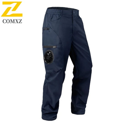 Summer Fan Pants Men Smart Air Conditioning Cooling Cargo Pants Hot Weather Heatstroke Prevention Refrigeration Worker Trousers