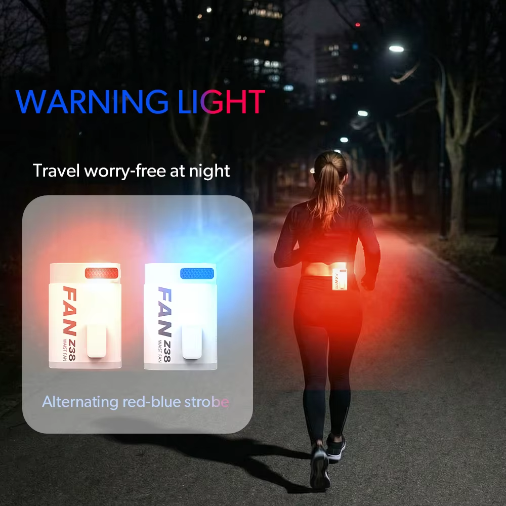 IMYCOO Portable Sport Outdoor Cooling Wearable Waist Clip Fan with Light Rechargeable Body Belt Waist Fan for Clothes Shirt