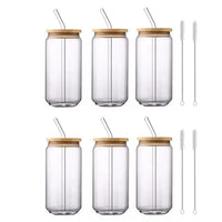 Glass Cup With Lid and Straw