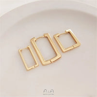 14K Gold Plated Geometric square ear clasp rectangular French ear clip Fashion earrings