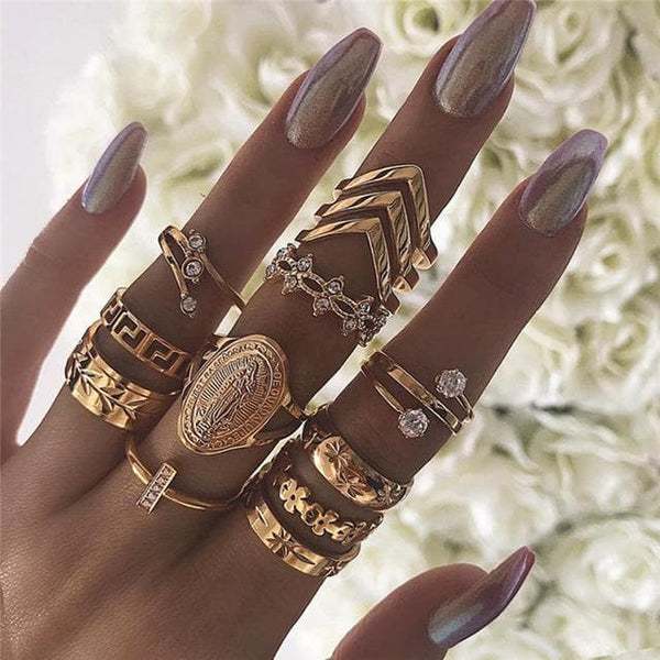 13 Piece Medallion Ring Set