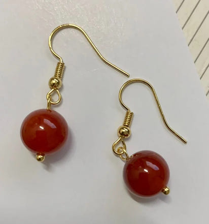 Red Agate Round Bead Pendant