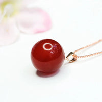 Red Agate Round Bead Pendant