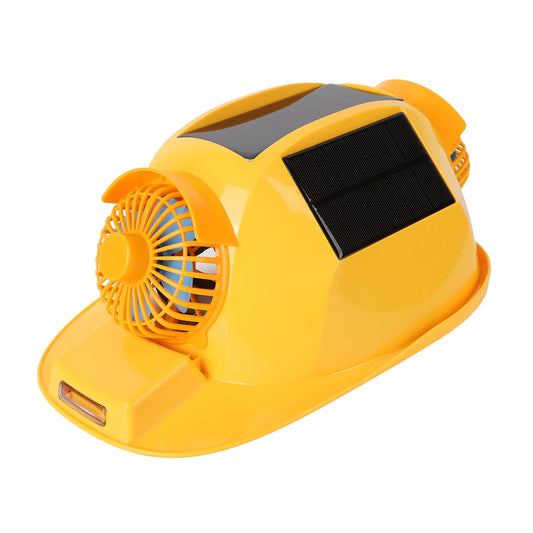 Hard Hat Double Fan Helmet with Light Solar Safety Helmet for Construction Home Improvement Helmet Hat Supplies Safety Helmet