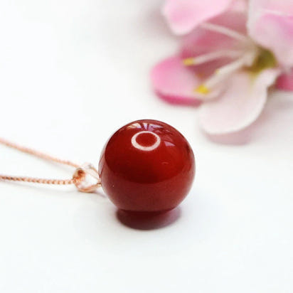 Red Agate Round Bead Pendant