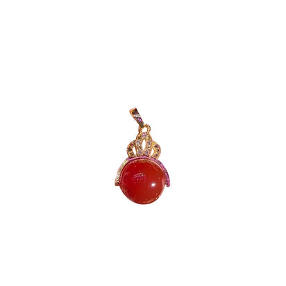 Red Agate Round Bead Pendant
