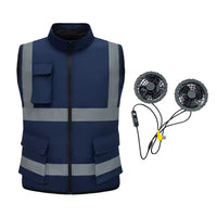 Cooling Vest with Fan Air Conditioned Clothing Sleeveless Cooling Jacket Outdoor Working Reflective Vest Custom Logo
