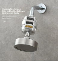 Silver bathroom shower filter mounted on wall – EasyCuizy
