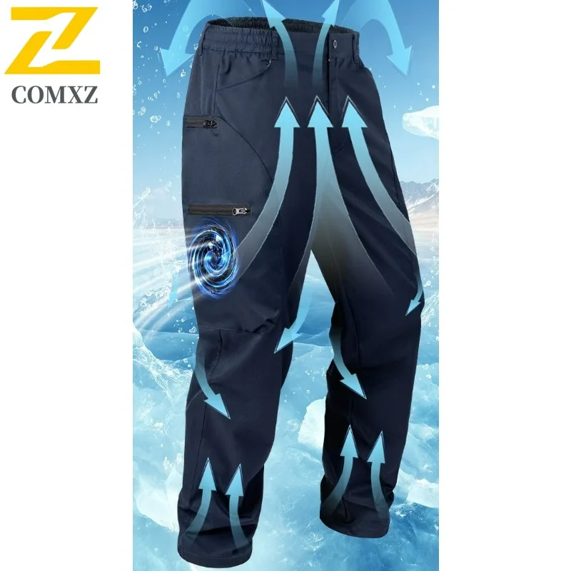 Summer Fan Pants Men Smart Air Conditioning Cooling Cargo Pants Hot Weather Heatstroke Prevention Refrigeration Worker Trousers