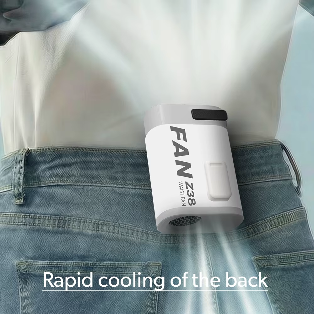 IMYCOO Portable Sport Outdoor Cooling Wearable Waist Clip Fan with Light Rechargeable Body Belt Waist Fan for Clothes Shirt